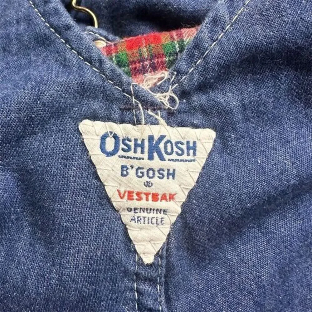 Vintage OshKosh B'gosh Vestbak‎ Baby Overalls 12 Months Blue Unisex
